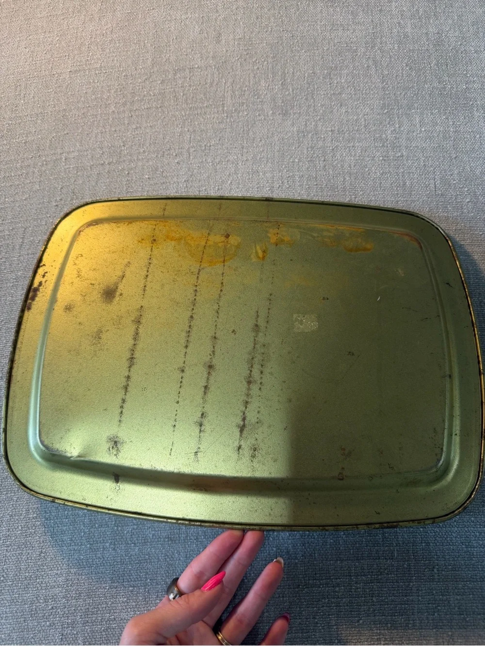Vintage Winter Scene Decorative Serving Tray - Green Accents